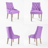 4X French Provincial Dining Chair Oak Leg AMOUR VIOLET - Top-Down View