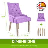 4X French Provincial Dining Chair Oak Leg AMOUR VIOLET - Extra Image