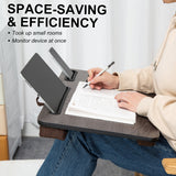Lap Desk Laptop Stand Phone Tablet Holder Mousepad Cushioned Lapdesk IRON GREY OAK - Extra Image