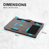Lap Desk Laptop Stand Phone Tablet Holder Mousepad Cushioned Lapdesk IRON GREY OAK - Extra Image