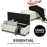 Storage Ottoman Stool 102cm Fabric LIGHT GREEN - 45-Degree Angle