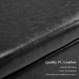 Storage Ottoman Stool Bench Seat 97cm PU Leather BLACK - 45-Degree Angle