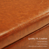 Storage Ottoman Stool Bench Seat 97cm PU Leather BROWN - 45-Degree Angle