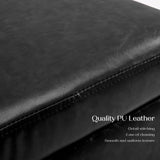 2X Storage Ottoman Foot Stool Cube Tuffet Seat 45cm PU Leather BLACK - 45-Degree Angle