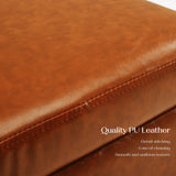 Storage Ottoman Foot Stool Cube Tuffet Seat 45cm PU Leather BROWN - 45-Degree Angle