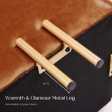 Storage Ottoman Foot Stool Cube Tuffet Seat 45cm PU Leather BROWN - Extra Image