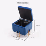 2X Storage Ottoman Foot Stool Cube Tuffet Seat 45cm PU Leather BLUE - Extra Image
