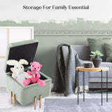 Storage Ottoman Foot Stool Cube Tuffet Seat 45cm PU Leather GREEN - Top-Down View