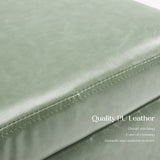 2X Storage Ottoman Foot Stool Cube Tuffet Seat 45cm PU Leather GREEN - 45-Degree Angle