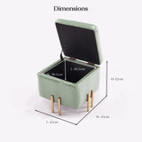 2X Storage Ottoman Foot Stool Cube Tuffet Seat 45cm PU Leather GREEN - Extra Image