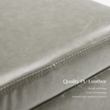 2X Storage Ottoman Foot Stool Cube Tuffet Seat 45cm PU Leather GREY - 45-Degree Angle