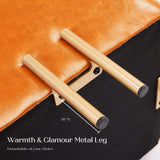 Storage Ottoman Foot Stool Cube Tuffet Seat 45cm PU Leather LIGHT BROWN - Extra Image