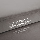Storage Ottoman Stool Bench Seat 110cm Velvet GREY - Close-Up Angle