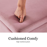 Storage Ottoman Stool Bench Seat 110cm Velvet PINK - 45-Degree Angle