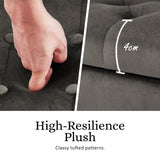 Storage Ottoman Stool Arm Bench Seat 132cm Velvet GREY - 45-Degree Angle