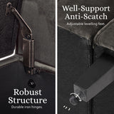 Storage Ottoman Stool Arm Bench Seat 132cm Velvet GREY - Extra Image