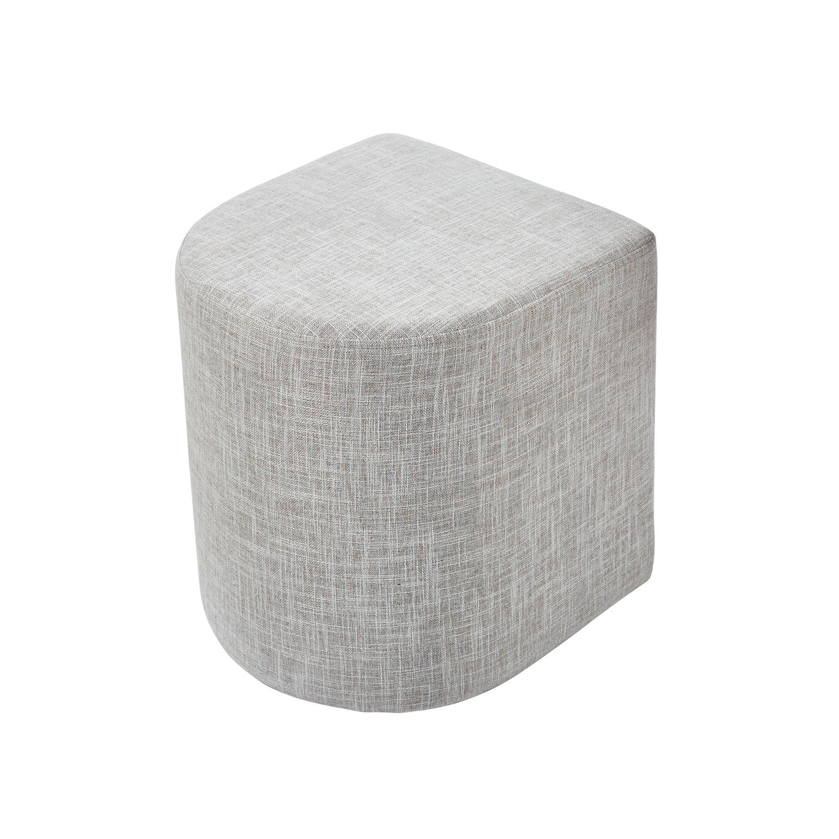 Linen Fabric Pouffe Ottoman Stool - Cream Grey Footrest & Seat