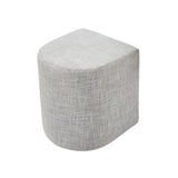 Linen Fabric Pouffe Ottoman Stool - Cream Grey Footrest & Seat