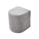 Contemporary Dark Grey Linen Ottoman Stool - Versatile Footrest & Pouffe