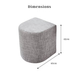 2X Ottoman Stool Linen Fabric Footstool Foot Rest Pouffe Pouf Seat - Dark Grey - Close-Up Angle