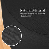 2X Fabric Ottoman Round Wooden Leg Foot Stool - BLACK - 45-Degree Angle