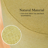 Fabric Ottoman Round Wooden Leg Foot Stool - MUSTARD YELLOW - Top-Down View