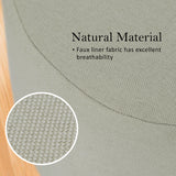 Fabric Ottoman Round Wooden Leg Foot Stool - GREY - 45-Degree Angle