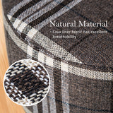 Fabric Ottoman Round Wooden Leg Foot Stool - LATTICE - 45-Degree Angle