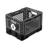 25L Smart Foldable Stackable Crate Tool Collapsible Storage Box - Charcoal - Front View