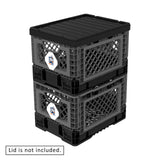 25L Smart Foldable Stackable Crate Tool Collapsible Storage Box - Charcoal - 45-Degree Angle