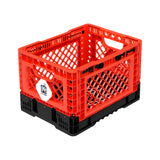 25L Smart Foldable Stackable Crate Tool Collapsible Storage Box - Red - Front View