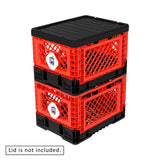 25L Smart Foldable Stackable Crate Tool Collapsible Storage Box - Red - 45-Degree Angle
