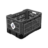 48L Smart Foldable Stackable Crate Tool Collapsible Storage Box - Charcoal - Front View