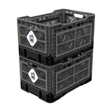 48L Smart Foldable Stackable Crate Tool Collapsible Storage Box - Charcoal - Top-Down View