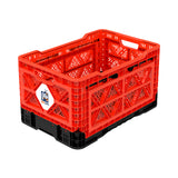 48L Smart Foldable Stackable Crate Tool Collapsible Storage Box - Red - Front View