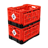 48L Smart Foldable Stackable Crate Tool Collapsible Storage Box - Red - Top-Down View