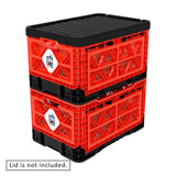 48L Smart Foldable Stackable Crate Tool Collapsible Storage Box - Red - 45-Degree Angle