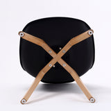 2X Retro Dining Cafe Chair Padded Seat BLACK - Rear View