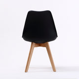 2X Retro Dining Cafe Chair Padded Seat BLACK - Extra Image