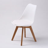 4X Retro Dining Cafe Chair Padded Seat WHITE - Low Angle