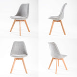 2X Retro Dining Cafe Chair Padded Seat GREY - Side View