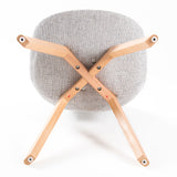 4X Retro Dining Cafe Chair Padded Seat GREY - Close-Up Angle