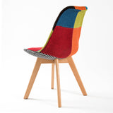 2X Retro Dining Cafe Chair Padded Seat MULTI COLOUR - Extra Image