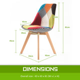 2X Retro Dining Cafe Chair Padded Seat MULTI COLOUR - Extra Image