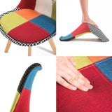 4X Retro Dining Cafe Chair Padded Seat MULTI COLOUR - Top-Down View