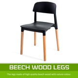 2X Retro Belloch Stackable Dining Cafe Chair BLACK - Low Angle