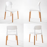 2X Retro Belloch Stackable Dining Cafe Chair WHITE - Front View