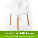 2X Retro Belloch Stackable Dining Cafe Chair WHITE - Low Angle