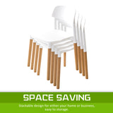 2X Retro Belloch Stackable Dining Cafe Chair WHITE - Extra Image