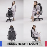 Ergonomic Korean Office Chair SUPERB BLACK - Top-Down View